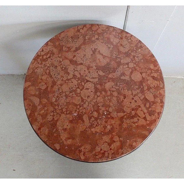 Small Circular Brushed Stainless Steel Pedestal Table, 1920s For Sale - Image 4 of 18