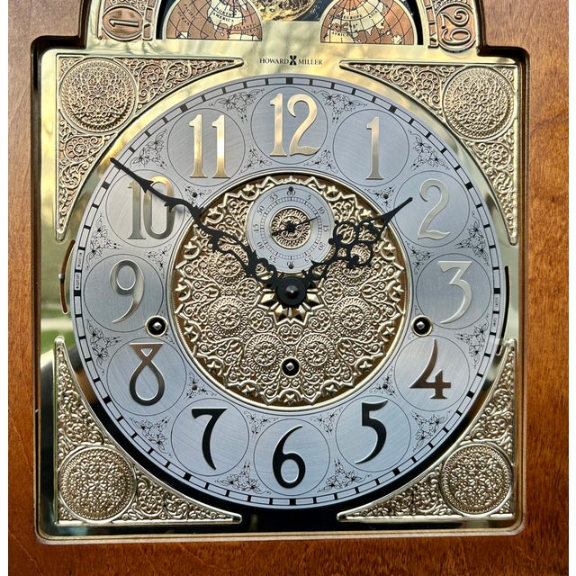 Vtg. Howard Miller Traditional Style Tall Case Grandfathers Clock For Sale - Image 9 of 16