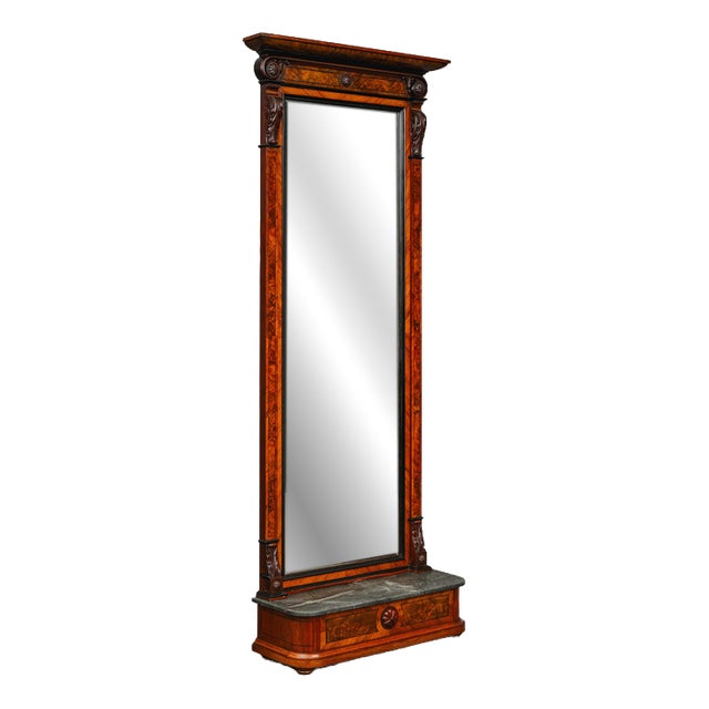 Antique Wall Mirror in Walnut, 1800s For Sale