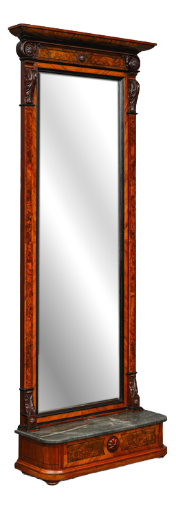 Antique Wall Mirror in Walnut, 1800s