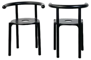 Set of Italian Modern Black Metal Plastic Chairs attributed to Anna Castelli Kartell for Castelli / Anonima Castelli, 1990s