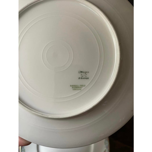 1970s Set of Eleven (11) Limoges France Pink and Green Floral Plates for Marshall Fields For Sale - Image 5 of 10