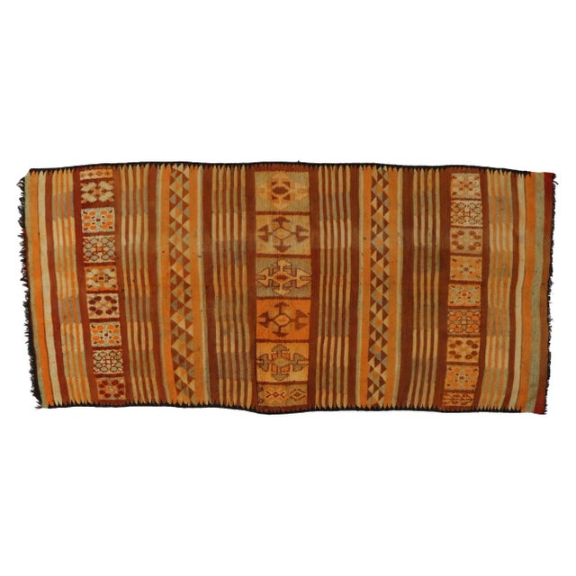 Mid 20th Century Vintage Berber Moroccan Kilim Rug - 06'02 X 13'01 For Sale - Image 5 of 5