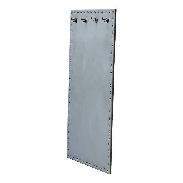 Vintage Wall-Mounted Coat Rack with Brass Hooks For Sale