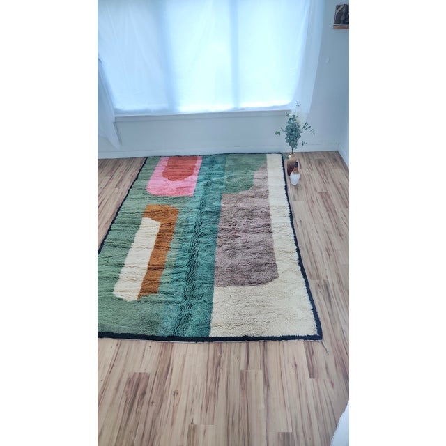 2020s Handmade Moroccan Beni Mrirt Rug, Color Block Abstract, 10' X 6'8" For Sale - Image 5 of 15
