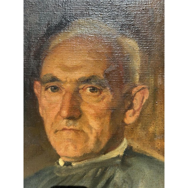 Heinrich Pforr, Stern Gaze – Portrait of the Hessian Farmer Otto Gundlach, Oil Painting on Canvas For Sale - Image 11 of 13