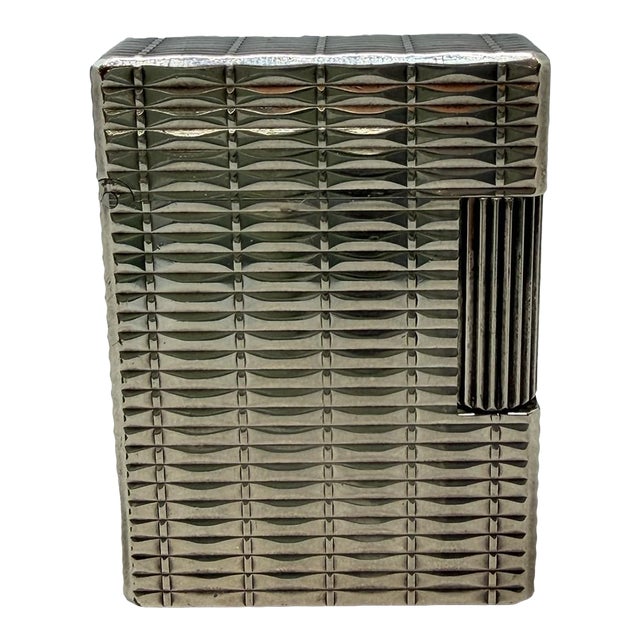 Vintage Silverplated S. T. Dupont Lighter W Original Box For Sale