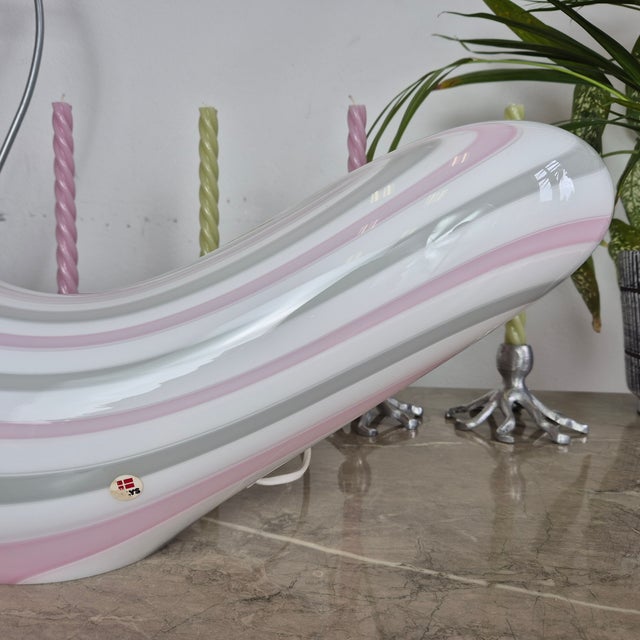 Glass Art Crescent Shaped Table Lamp from Vetri-Murano, 1960s For Sale - Image 9 of 14