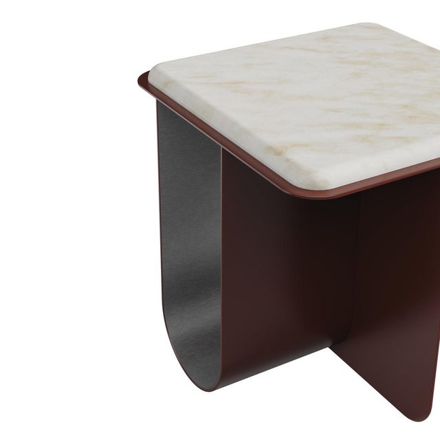 Stone Bowery Side Table by Porus Studio For Sale - Image 7 of 9