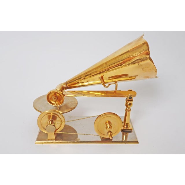 Gold Handcrafted Golden First Gramophone by Emil Berliner, Germany, 1887 For Sale - Image 8 of 18