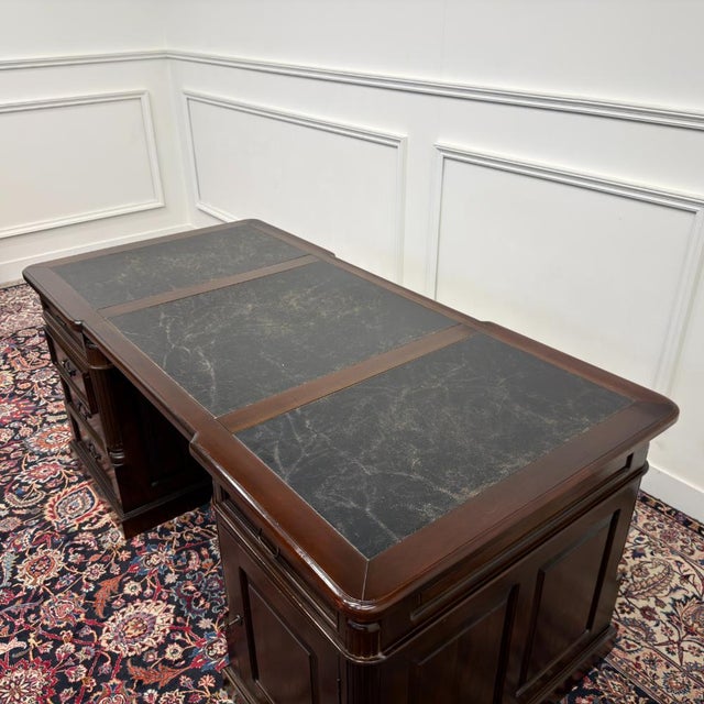 English Desk and Desk Chairs, Set of 3 For Sale - Image 16 of 18