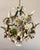 1950s Lovely Floral Tole and Sea Shell Candle Pendant Lamp For Sale - Image 4 of 10