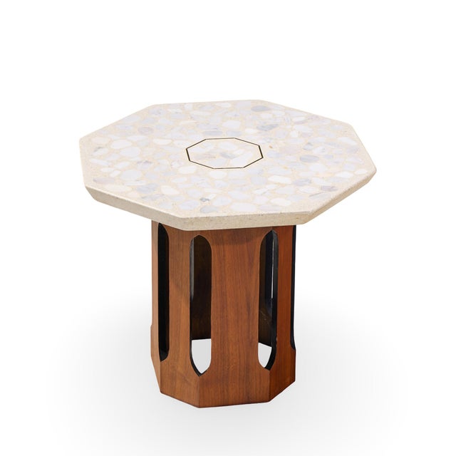 Harvey Probber Mid Century Walnut and Terrazzo Side End Tables - Pair For Sale - Image 10 of 11
