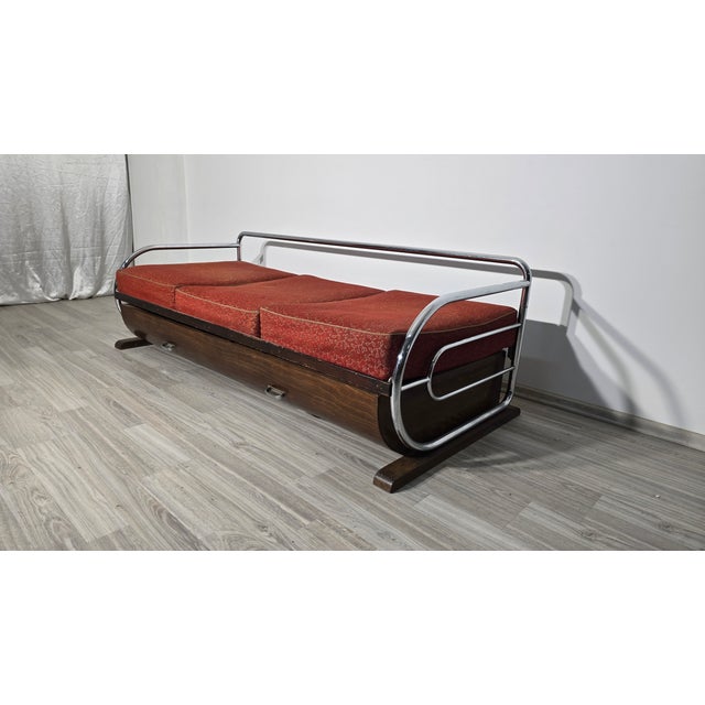 Bauhaus Chrome Sofa by Robert Slezak for Slezak Factories, 1930s For Sale - Image 6 of 14