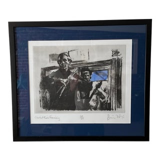 1993 "Charlie & Keith Exercising" Limited Edition Numbered Silkscreen on Paper by Ron Wood, Framed For Sale