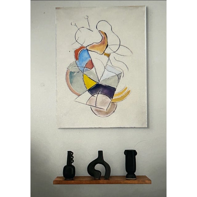 "Paradigm" is an original oil painting on canvas. Architectural in nature, it represents a geometric, cubist colorfield....