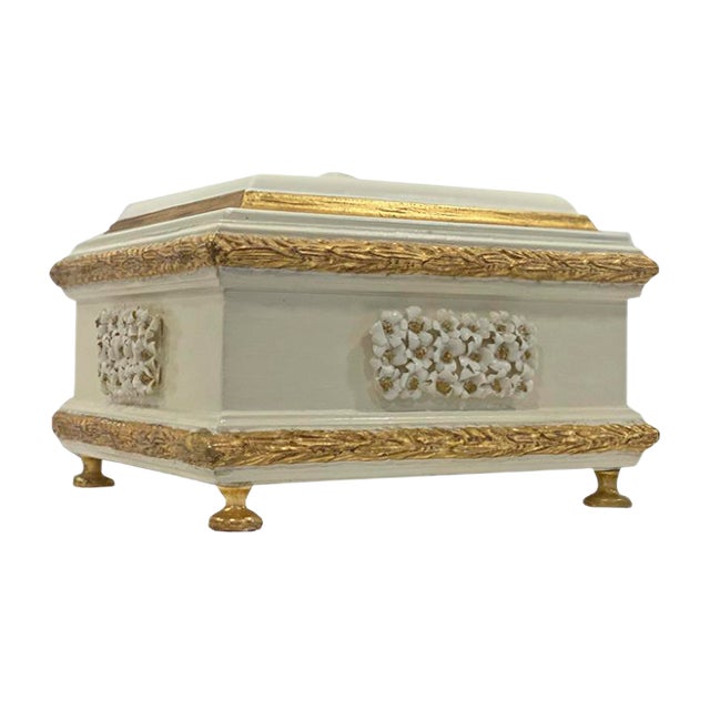 Wood & Porcelain Jewelry Box by Giulio Tucci For Sale