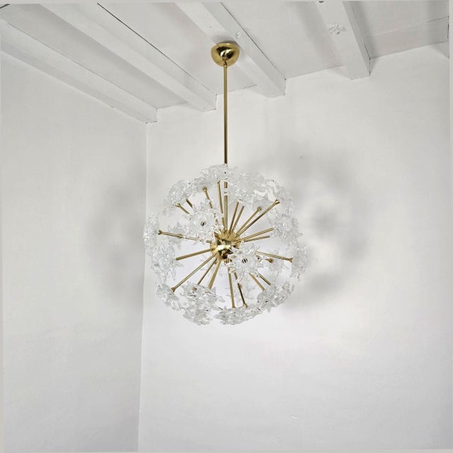 Mid-Century Modern Murano Glass Flower Sputnik Chandelier 1990s For Sale - Image 3 of 14