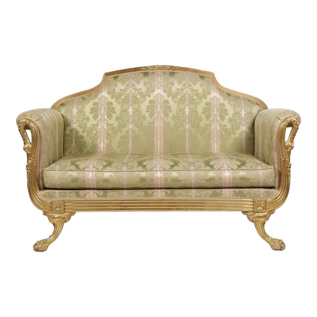 19th Century Style Italian Giltwood Love Seat For Sale