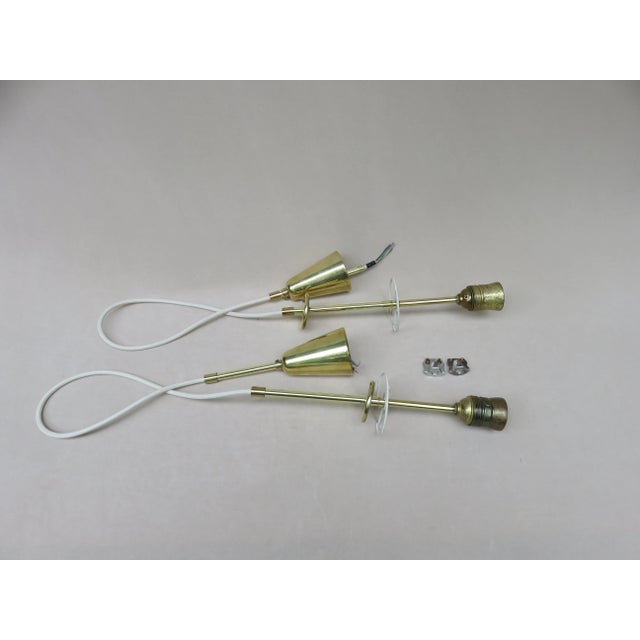 Large Flashed Glass & Brass Cylinder Ceiling Lamps Attributed to Peill & Putzler, 1960s, Set of 2 For Sale - Image 12 of 14