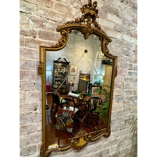 French antique wood gilt mirror.