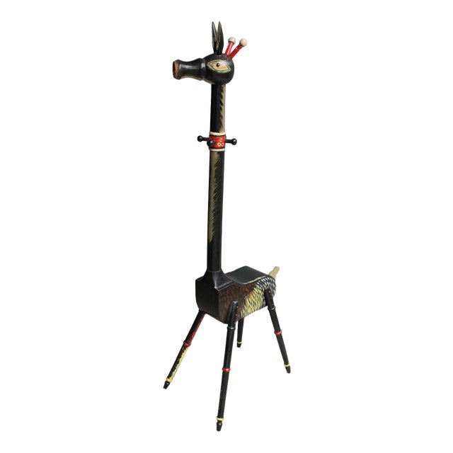 Giraffe Coat Hanger for Children's Bedroom in Lacquered Wood, 1960s For Sale