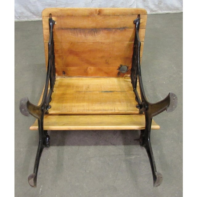 Antique Wood School Row Seat & Desk Combo For Sale - Image 10 of 10