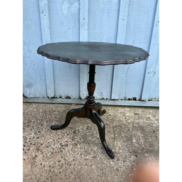 Early 20th Century John A. Colby & Sons Hand Painted Tilt Top. Side Table For Sale - Image 12 of 12