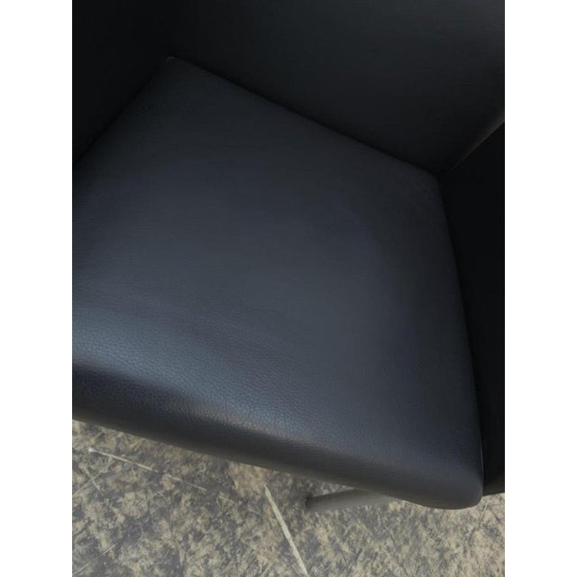 Black Jason 1410 Armchair Set in Black Leather by Walter Knoll, Set of 4 For Sale - Image 8 of 16