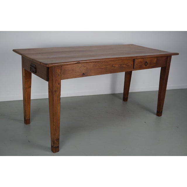 20th Century Rustic Farmhouse French Fruitwood Dining Table, 1890s For Sale - Image 13 of 17