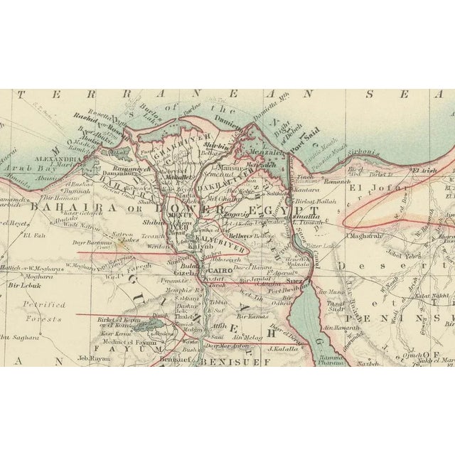 Paper Map of Egypt and Lower Nubia, 1903 For Sale - Image 7 of 10