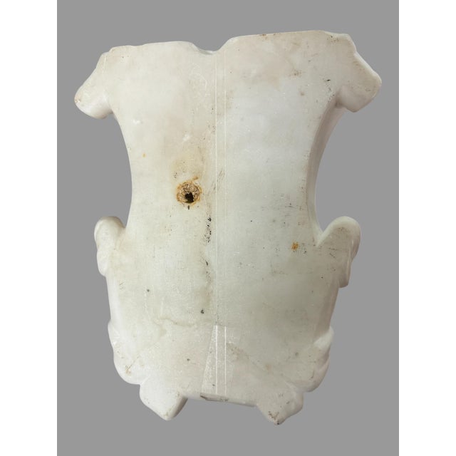 Stone Late 19th Century Victorian Carved Marble Pediment Sculpture Maiden Holding a Dove For Sale - Image 7 of 9