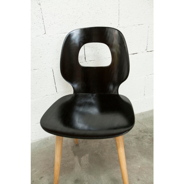 Eye Chair in Black Molded Plywood and Wood from Baumann, 1960s For Sale - Image 11 of 12