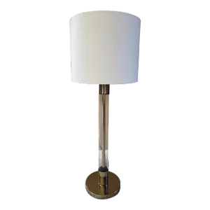 Mid 20th Century Mid Century Modern Glass & Brass Column Table Lamp by Mutual Sunset Co.
