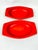 Vintage Mid-Century Modern 1960s Dynasty Ware Red Enamel Baking Serving Dishes Wicker Holders-a Pair For Sale - Image 4 of 11