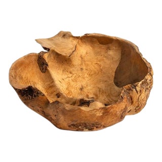 Large 1960s Burlwood Sculpture Bowl For Sale
