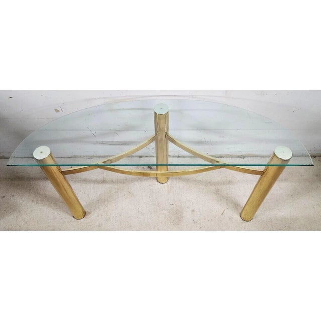 Metal MCM Tubular Brass Console Table Vintage For Sale - Image 7 of 10