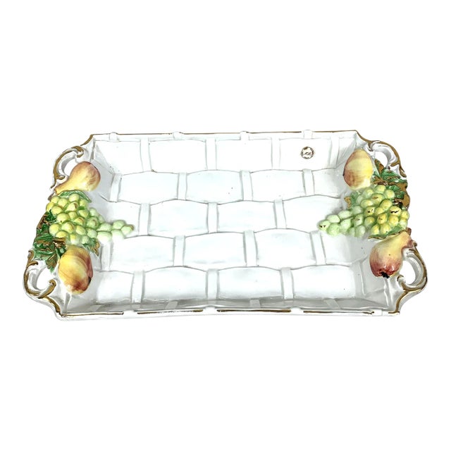 Vintage Italian Basketweave Tray For Sale