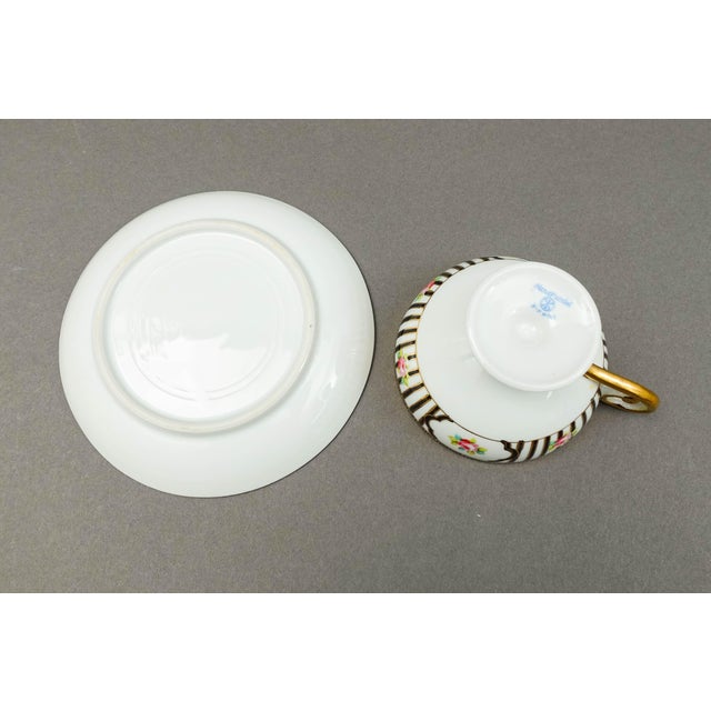 Pink Mid 20th Century Nippon Japan Hand Painted Pink Roses Gold Gilded Tea Set - No Creamer- 12 Pieces For Sale - Image 8 of 10