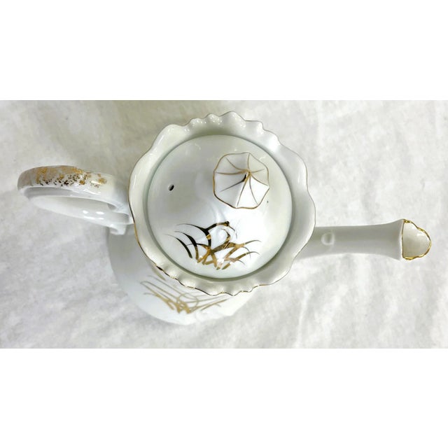 Lefton Vintage Lefton China 'Wheat Pattern' Coffee Pot With Lid For Sale - Image 4 of 12