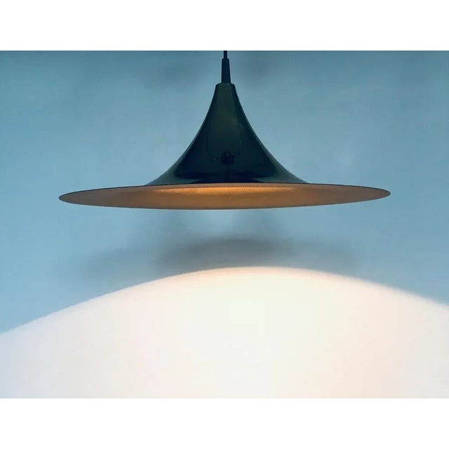 Mid-Century Modern Postmodern Witch Hat Gold Pendant Lamp, 1980s For Sale - Image 3 of 13