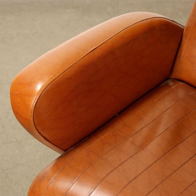 Small Vintage Chair in Leatherette and Metal Brass, 1950s For Sale - Image 6 of 12