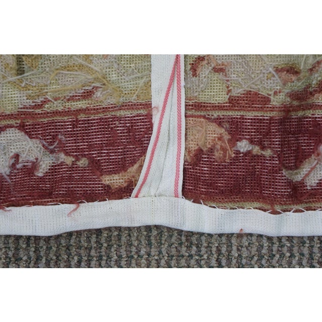 Vintage Floral Rose Needlepoint Textile Tapestry Area Rug 66" For Sale - Image 14 of 17
