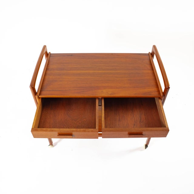 Wood Teak Serving Trolley from Arrebo Møbler, 1960s For Sale - Image 7 of 10