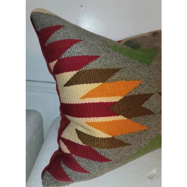 Rustic 19Thc German Town Weaving Pillow For Sale - Image 3 of 5