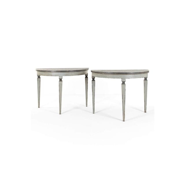 Spanish Demi Lune Console Tables, Set of 2 For Sale - Image 13 of 13