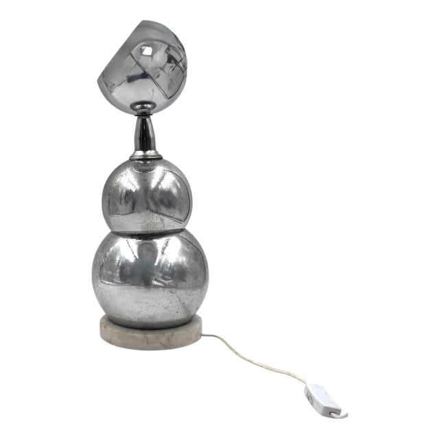 Space Age Chrome Table Lamp, France, 1970s For Sale