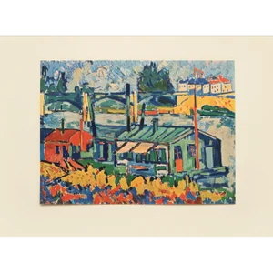 1940s After Maurice Vlaminck "Wash-House Boats", First Edition Period Swiss Offset Lithograph