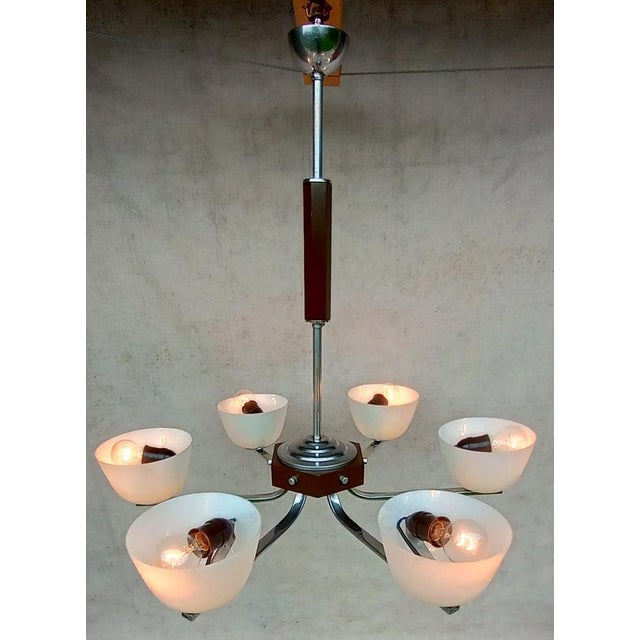 Art Deco Chandelier, 1940s For Sale - Image 4 of 18
