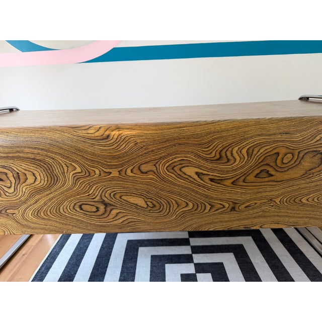 Peter Protzman for Herman Miller Zebrawood & Chrome Desk, Tubular Collection, 1970-1971 For Sale - Image 11 of 17